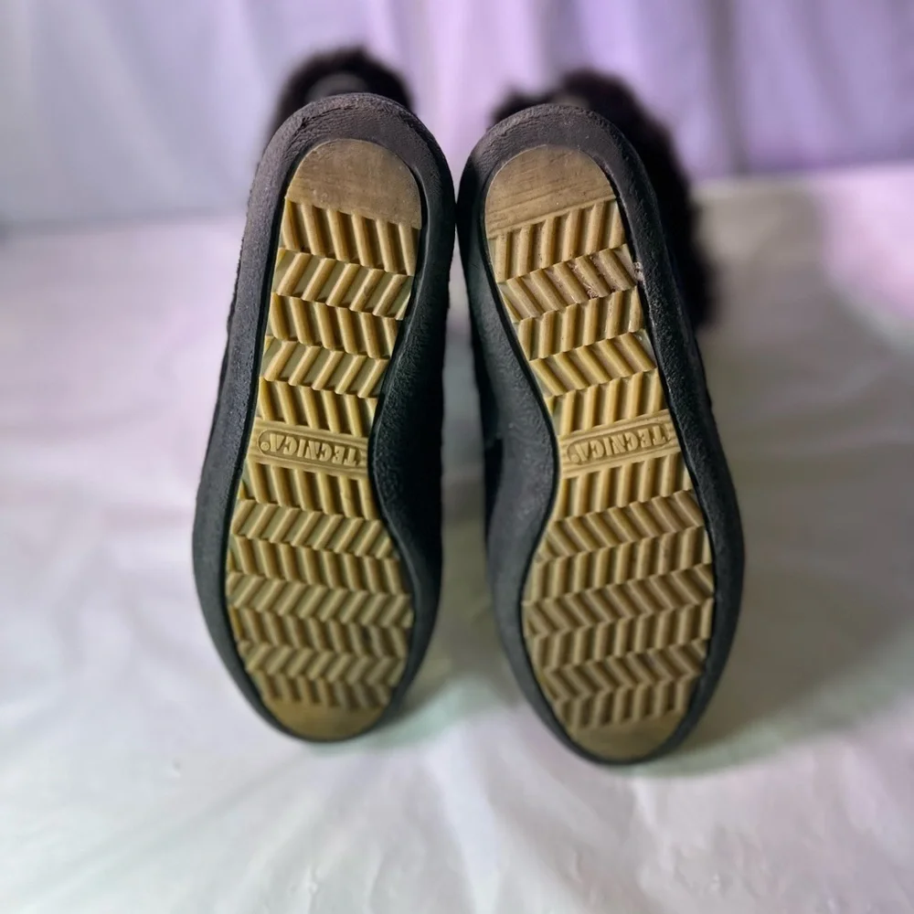 Tecnica Kids Black and Gold Boots with Fur Trim